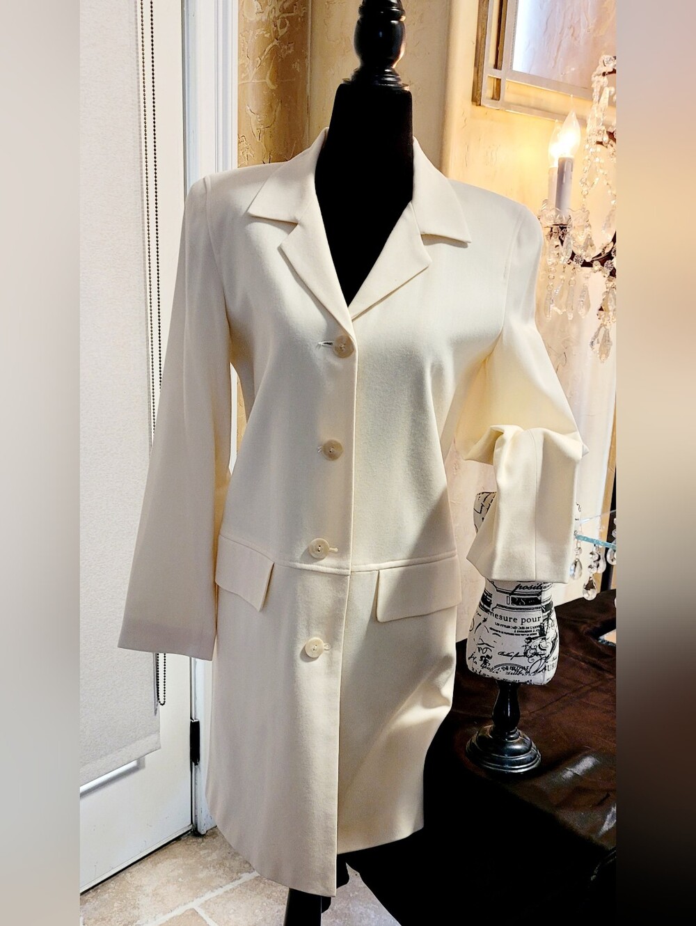 Vintage Cream Single-Breasted Jacket